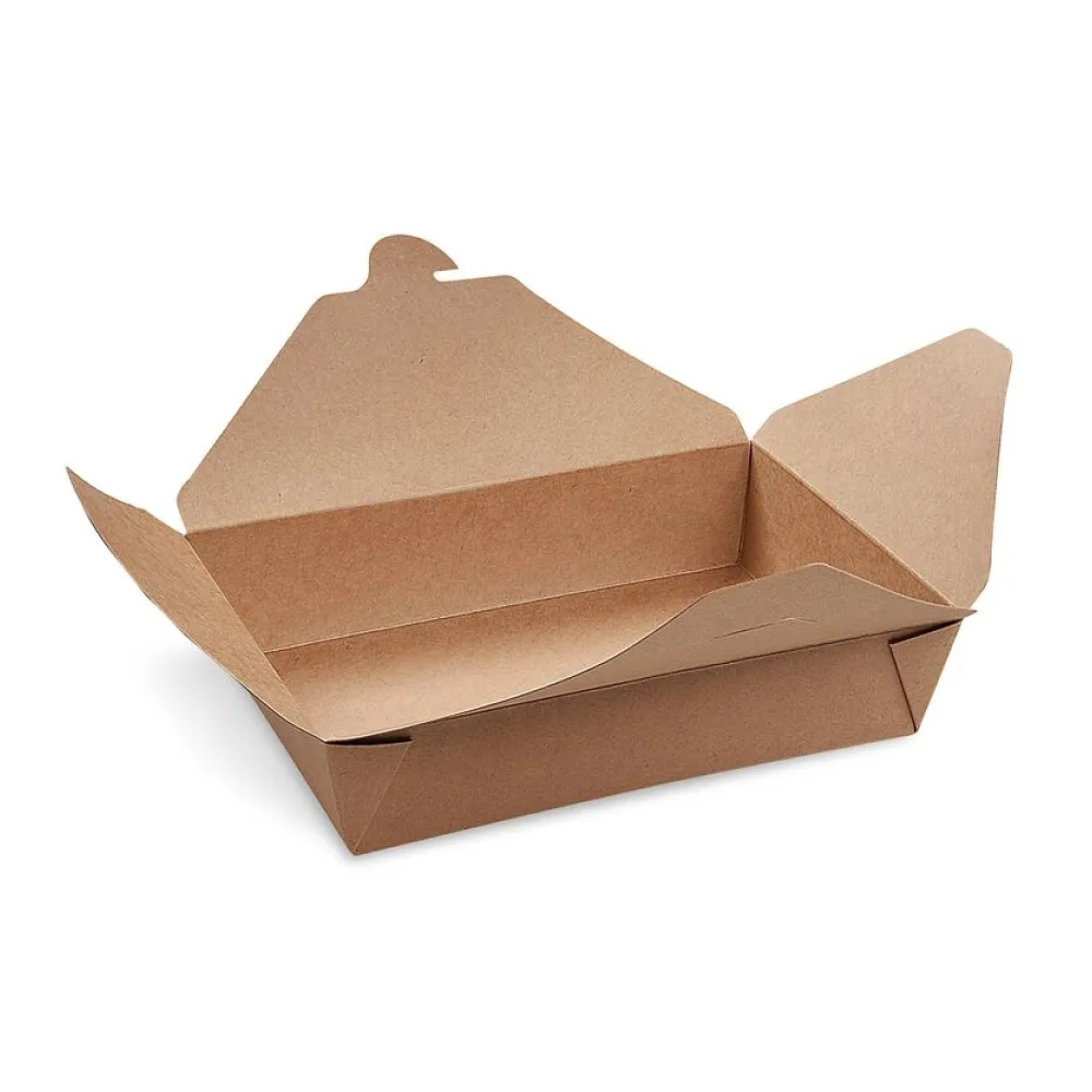 BIONATURE Food Boxen To GO 'L' 1400ml kraft PE 195x138x48mm fettdicht, 50 Stk. – Bild 2
