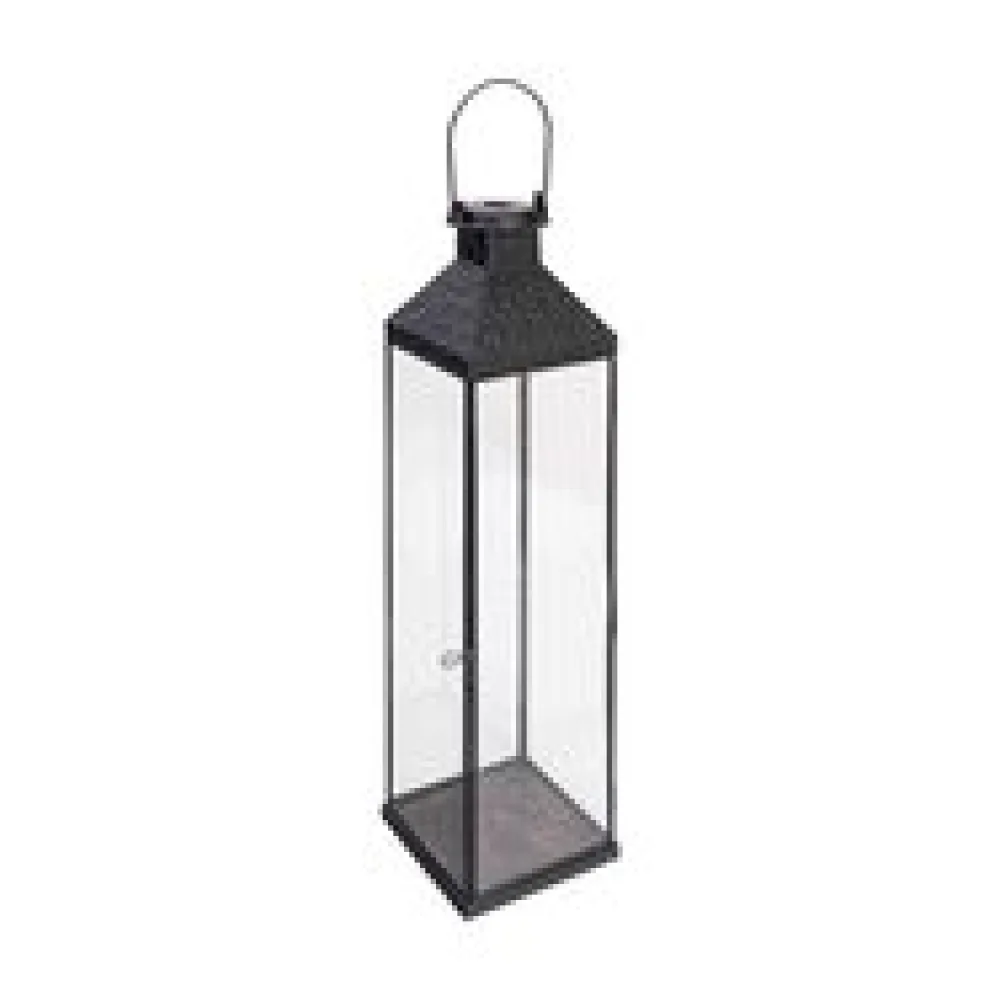 Laterne "Antike" aus Metall/Glas, schwarz, 57cm, 1 Stk.