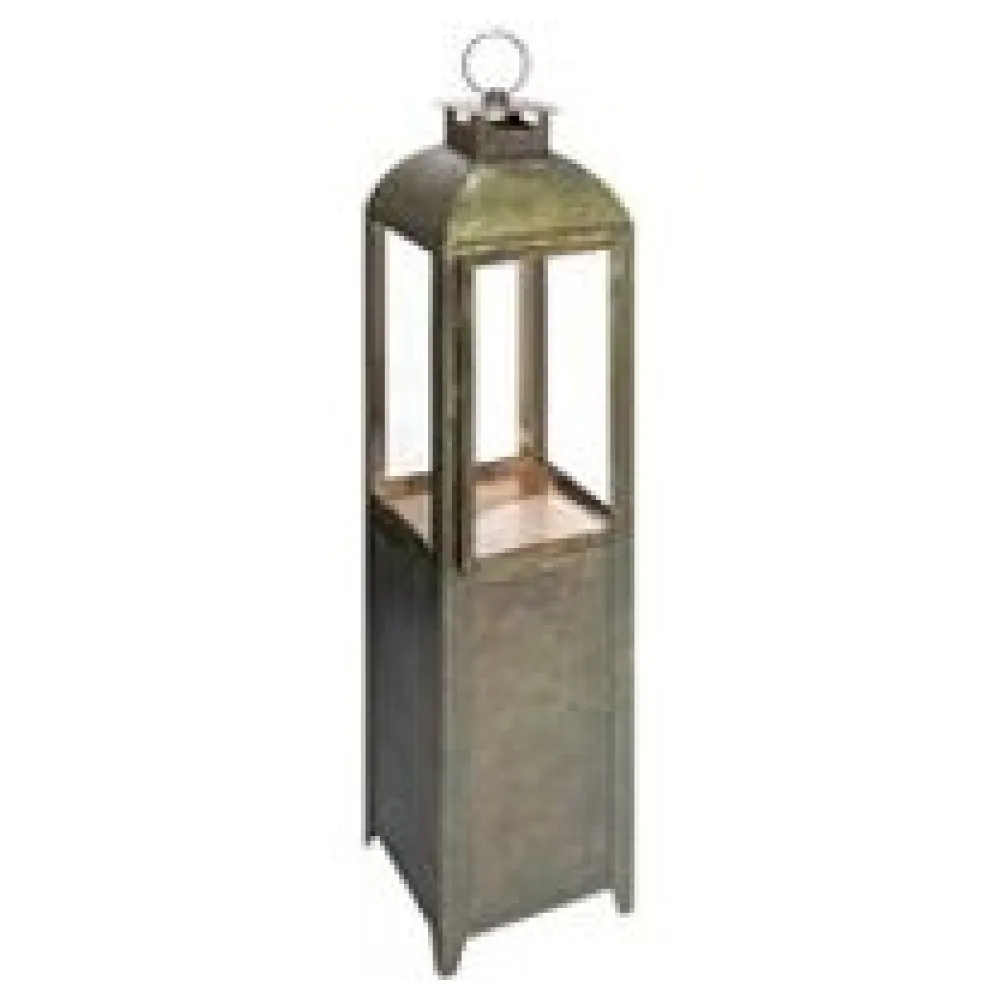 Laterne "Patina" aus Metall/Glas, grün, 91cm, 1 Stk. – Bild 3