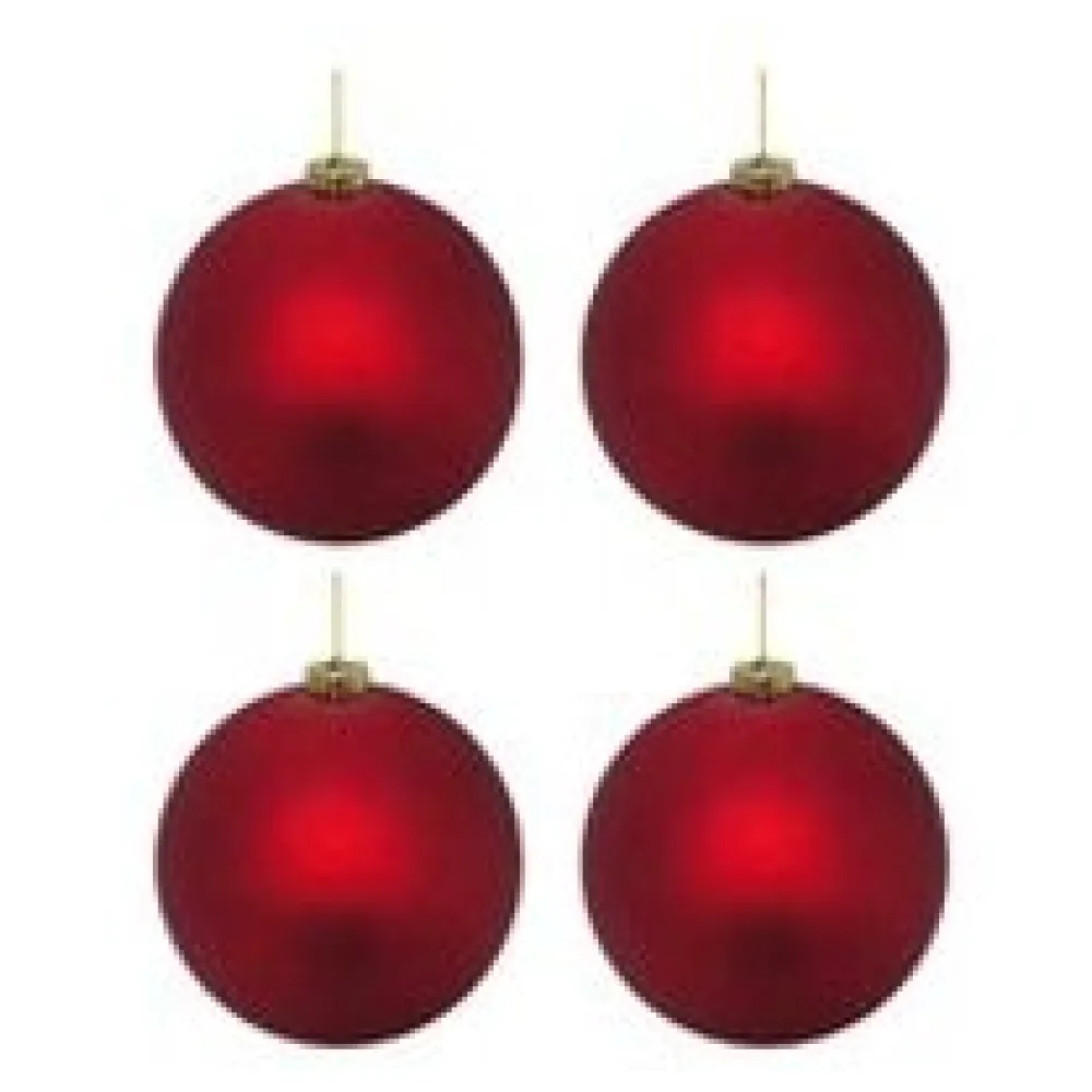 Weihnachtskugeln Christbaumkugeln aus Kunststoff rot matt, O10cm, 4 Stk. – Bild 3