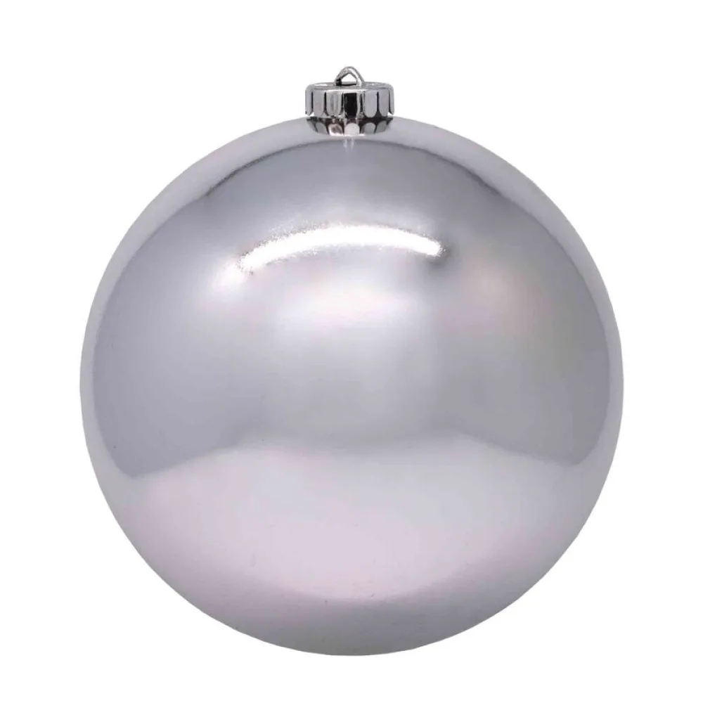 Weihnachtskugeln Christbaumkugeln aus Kunststoff silber, O10cm, 4 Stk. – Bild 2