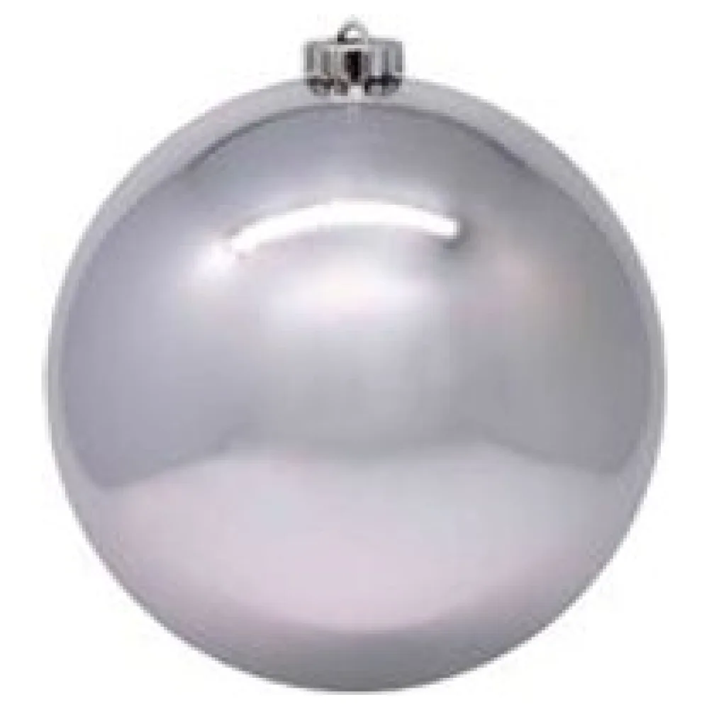 Weihnachtskugeln Christbaumkugeln aus Kunststoff silber, O10cm, 4 Stk. – Bild 3
