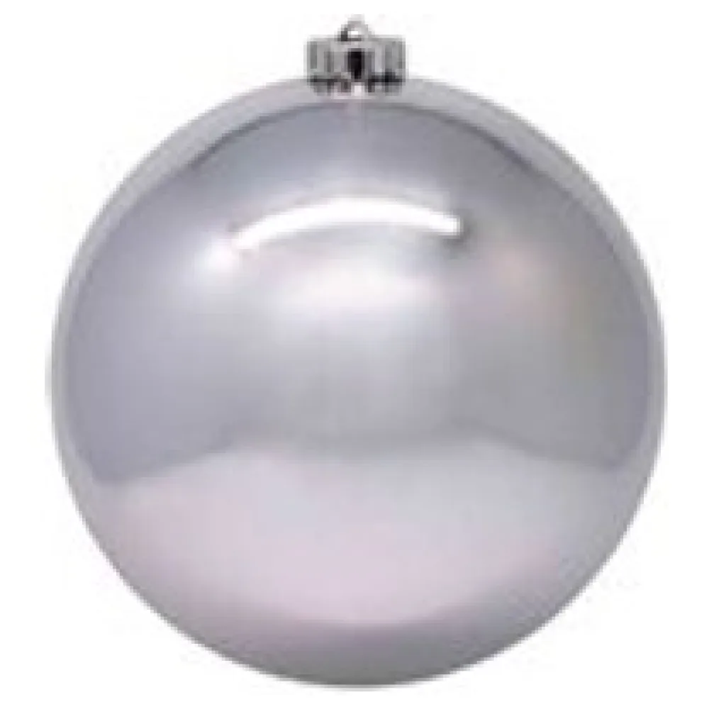 Weihnachtskugeln Christbaumkugeln XL aus Kunststoff silber, O20cm, 1 Stk. – Bild 3