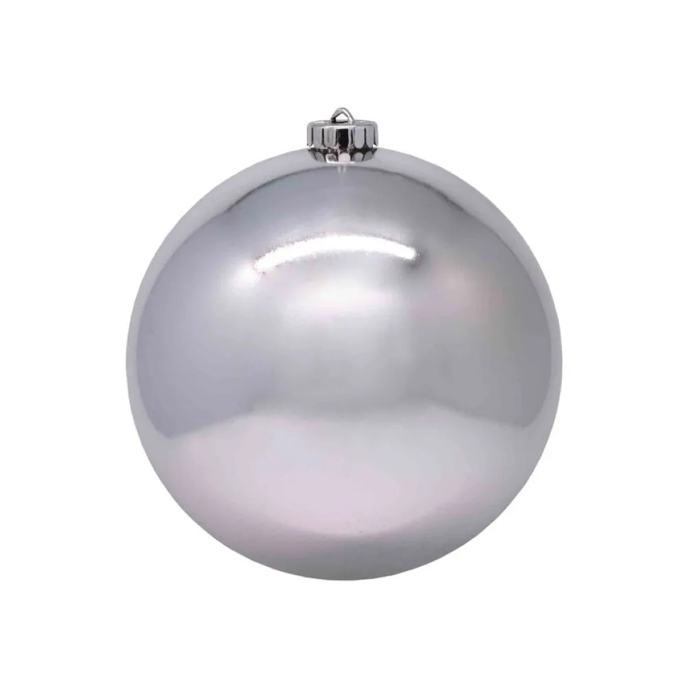 Weihnachtskugeln Christbaumkugeln XL aus Kunststoff silber, O20cm, 1 Stk. – Bild 2