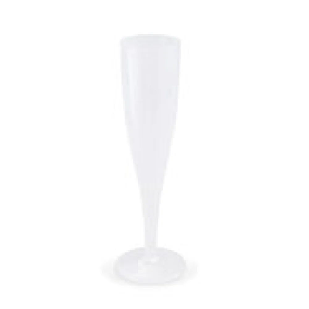 Mehrwegbecher Pfandbecher Sektglas transparent PP Eichstrich 0,1 l , 10 Stk.