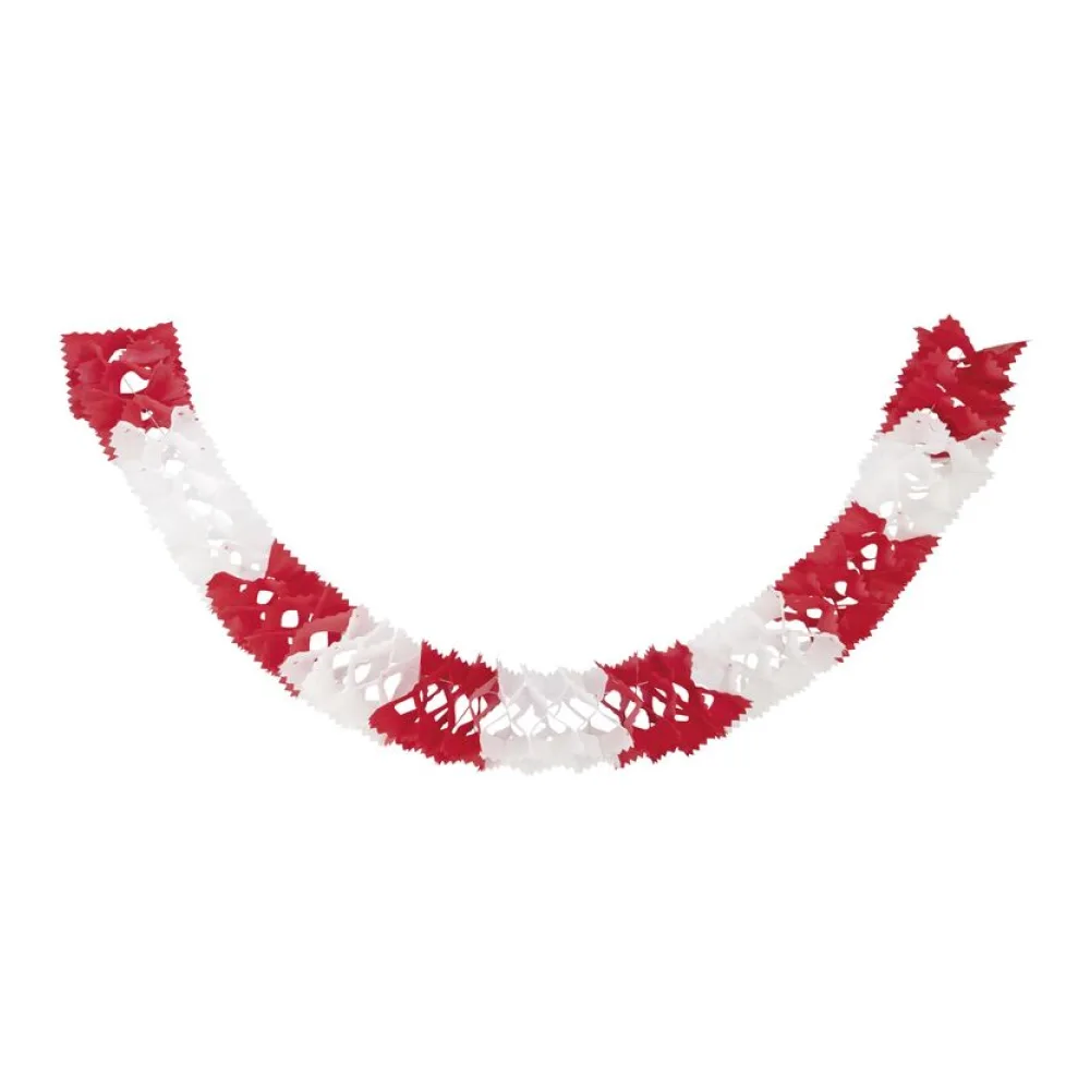 Girlande aus Papier rot/weiss schwer entflammbar O14.5cm 3.6m, 1 Stk. – Bild 2