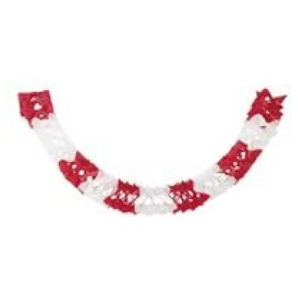 Girlande aus Papier rot/weiss schwer entflammbar O14.5cm 10m, 1 Stk. – Bild 3