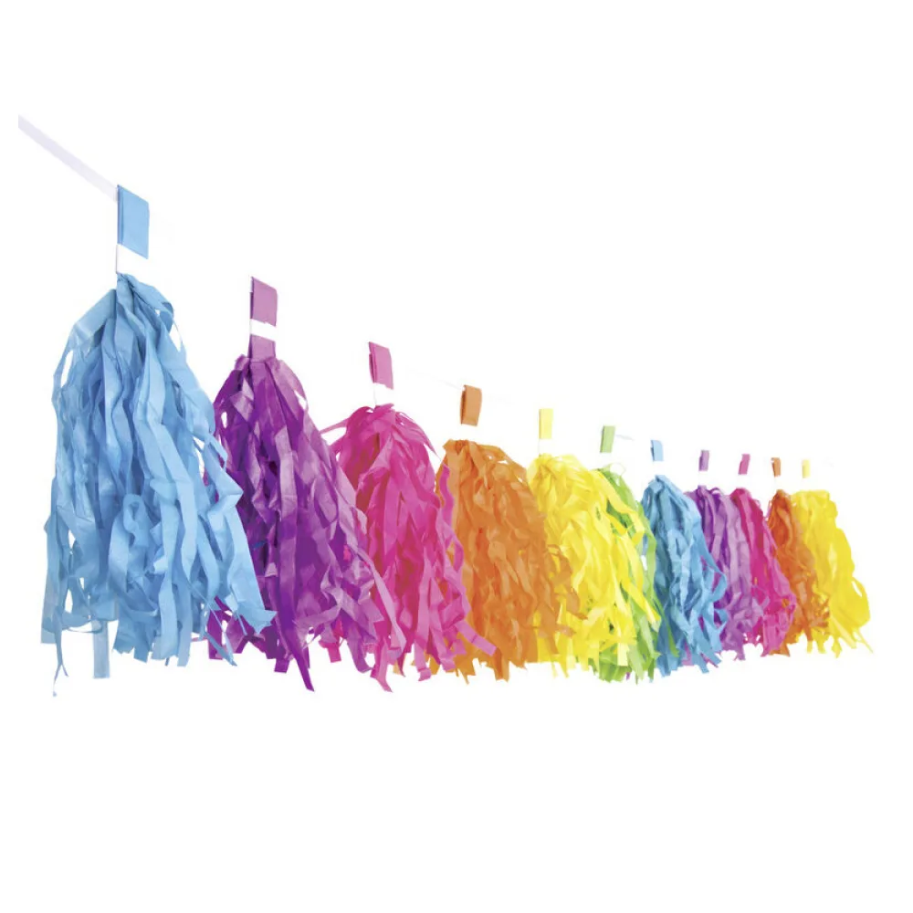 Tassel-Girlande "Farbenspiel" aus Papier schwer entflammbar 3m, 1 Stk. – Bild 2