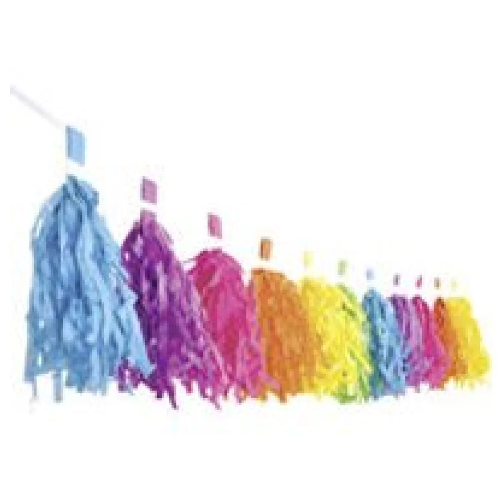Tassel-Girlande "Farbenspiel" aus Papier schwer entflammbar 3m, 1 Stk. – Bild 3