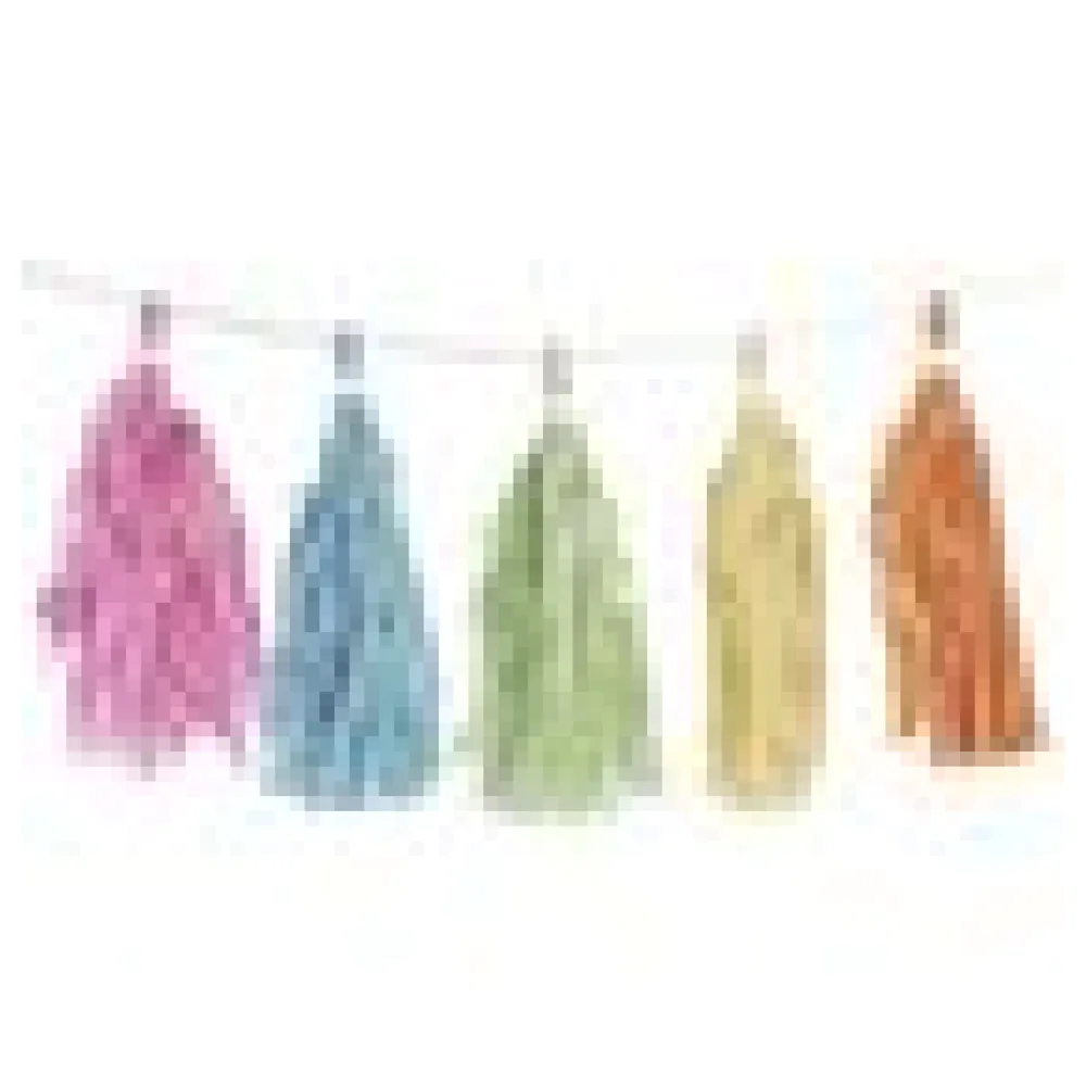 Tassel-Girlande "Pastellfarben" aus Papier schwer entflammbar 3m, 1 Stk. – Bild 4