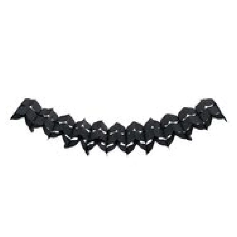 Girlande aus Papier schwer entflammbar schwarz 16x10.5cm 3.6m, 1 Stk.