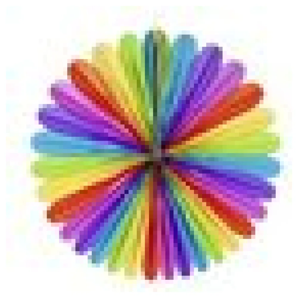 Rosette "Farbenspiel" aus Papier schwer entflammbar O48cm, 1 Stk. – Bild 4