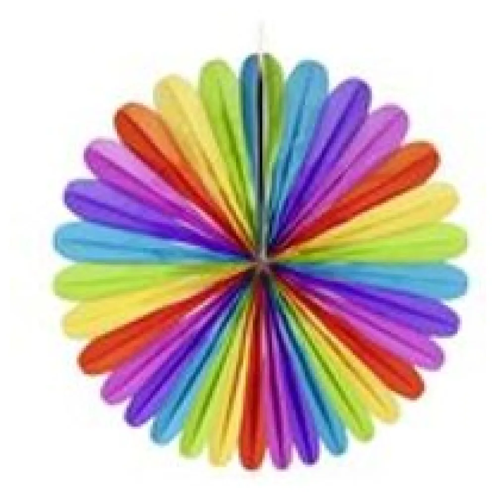 Rosette "Farbenspiel" aus Papier schwer entflammbar O48cm, 1 Stk. – Bild 3
