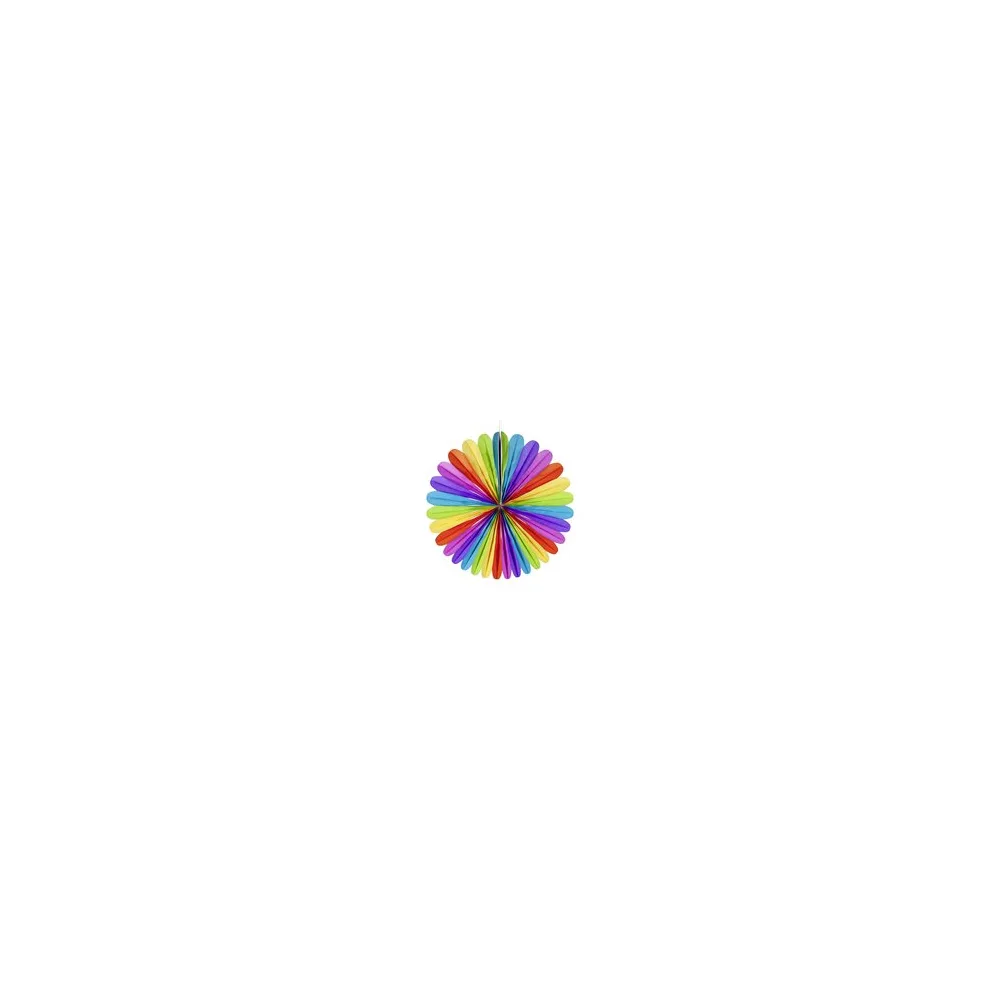 Rosette "Farbenspiel" aus Papier schwer entflammbar O70cm, 1 Stk.