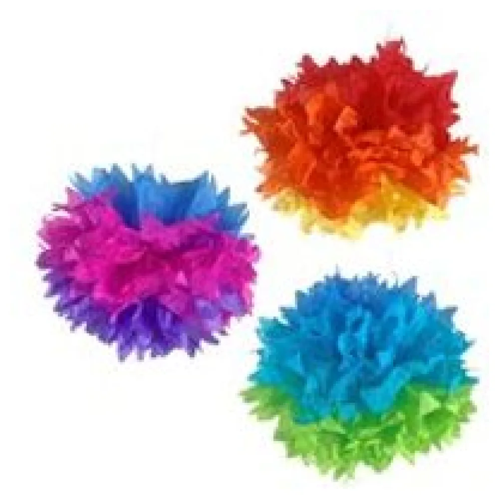 Pompons "Farbenspiel" aus Papier schwer entflammbar O40cm, 3 Stk. – Bild 3