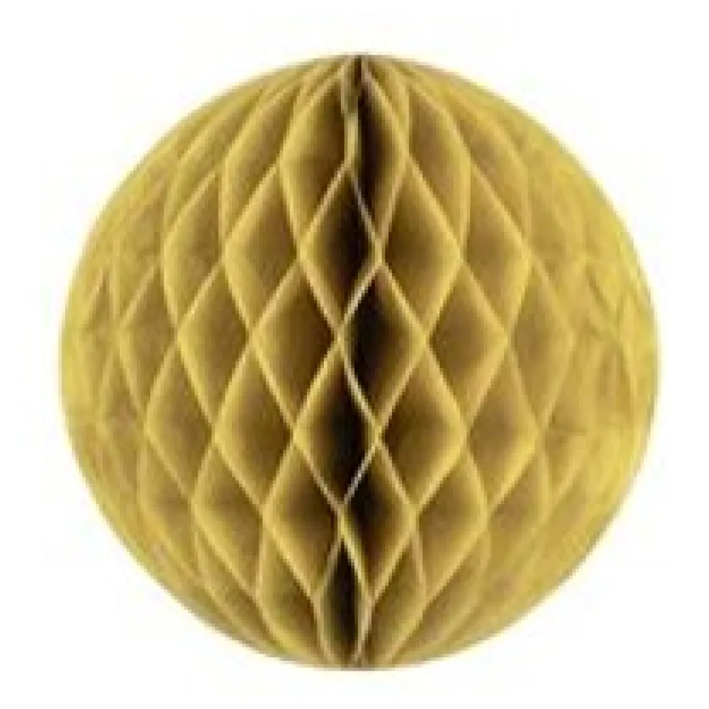 Wabenball aus Papier schwer entflammbar gold O35cm, 1 Stk. – Bild 3