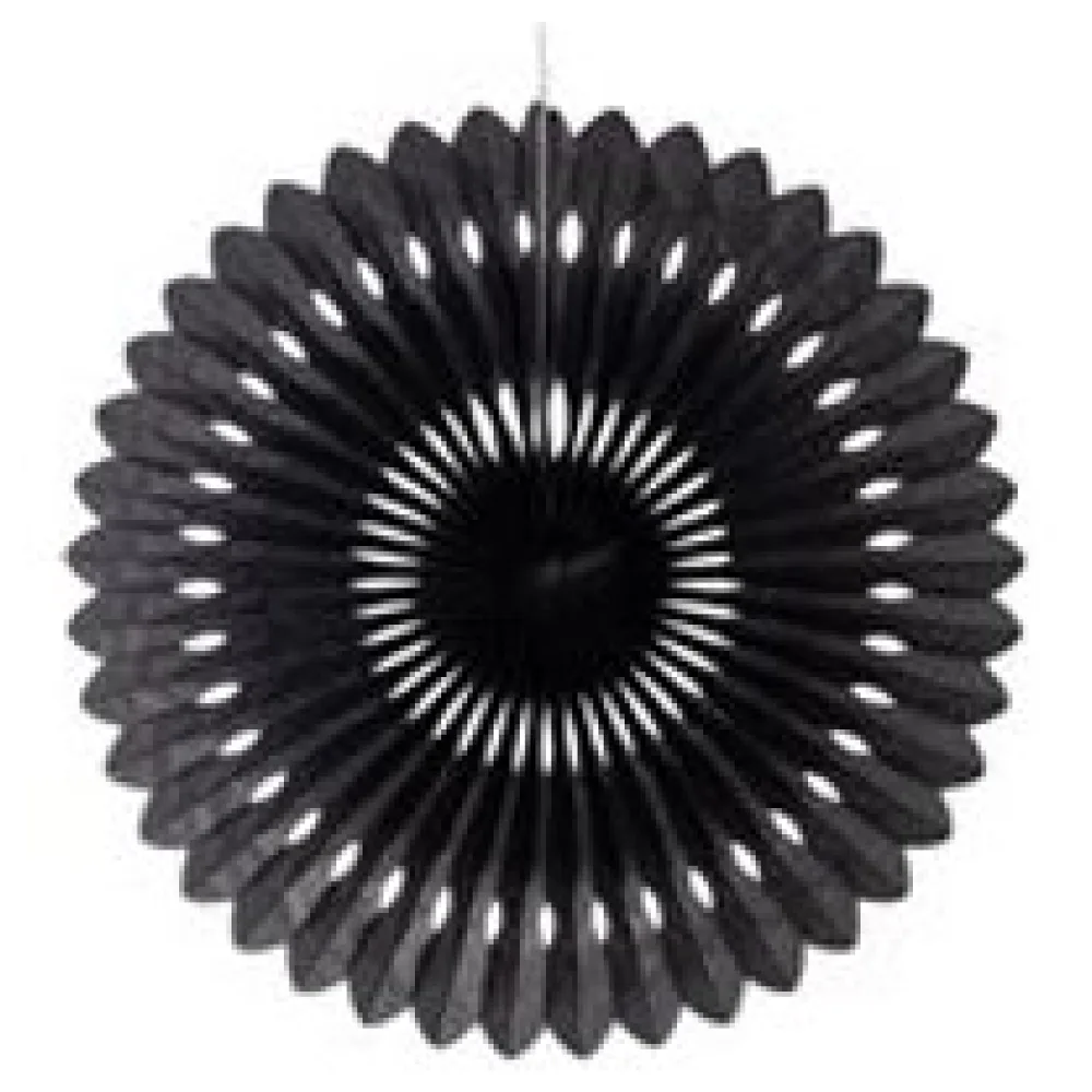 Rosette aus Papier schwer entflammbar schwarz O40cm, 1 Stk. – Bild 3