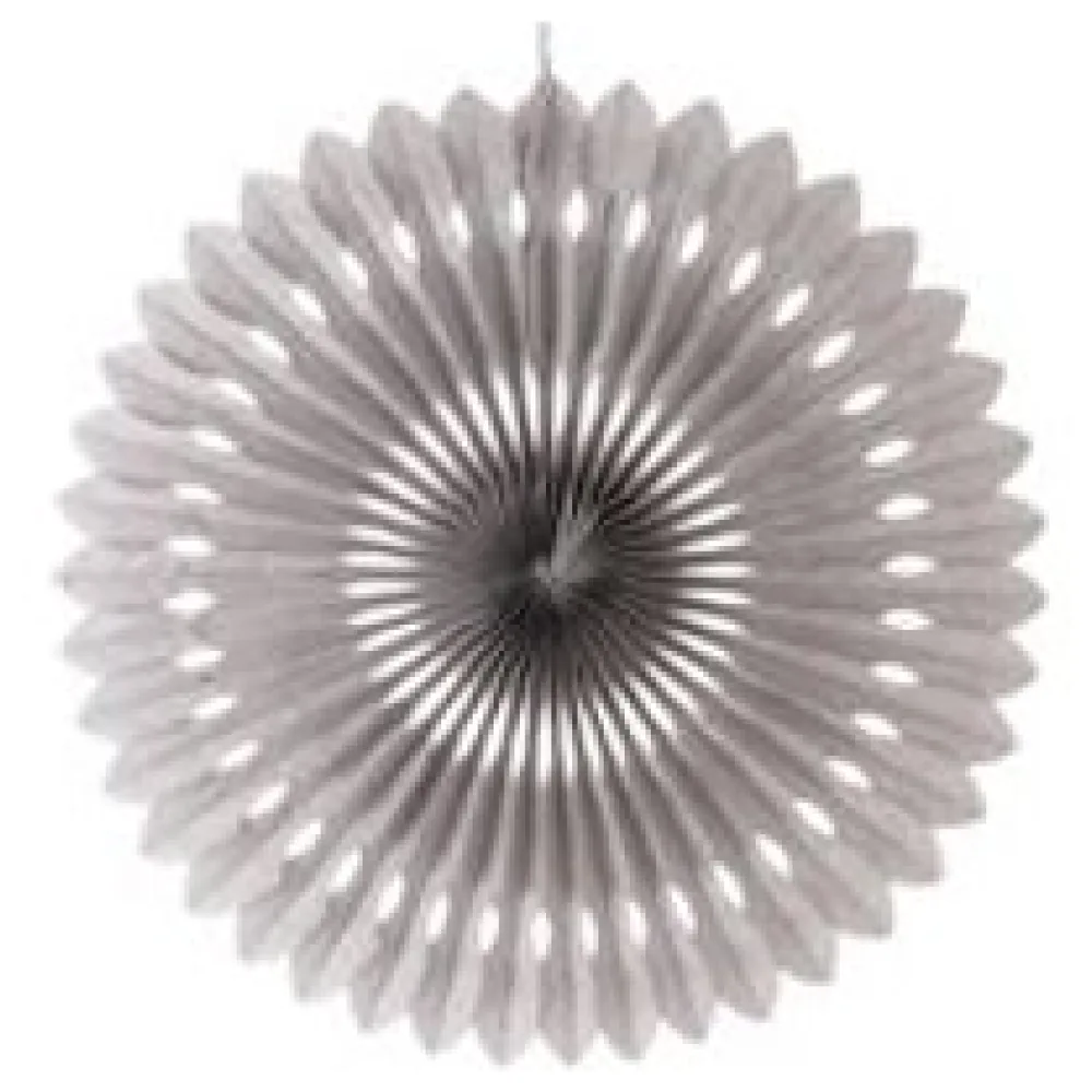 Rosette aus Papier schwer entflammbar silber O40cm, 1 Stk. – Bild 3