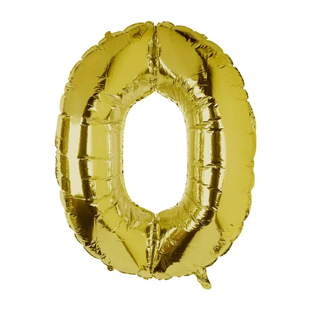Folienballon Zahlenballon "Zahl 0" gold ca. 99cm, 1 Stk. – Bild 2