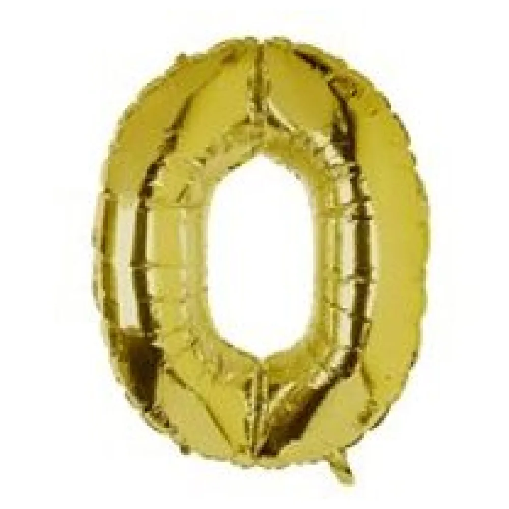 Folienballon Zahlenballon "Zahl 0" gold ca. 99cm, 1 Stk. – Bild 3
