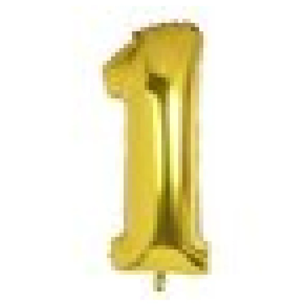 Folienballon Zahlenballon "Zahl 1" gold ca. 105cm, 1 Stk. – Bild 4