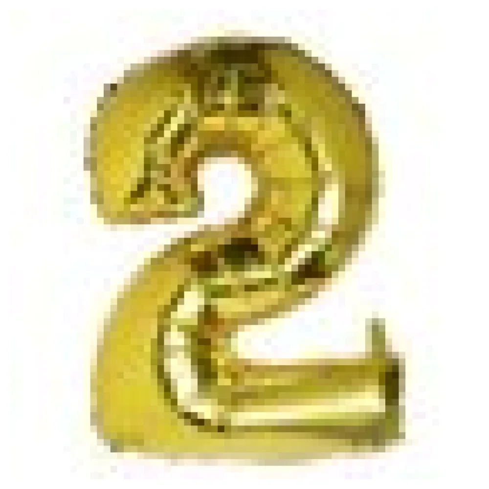 Folienballon Zahlenballon "Zahl 2" gold ca. 104cm, 1 Stk. – Bild 4