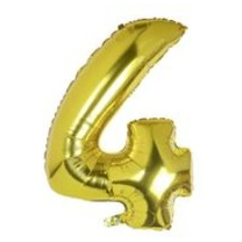Folienballon Zahlenballon "Zahl 4" gold ca. 106cm, 1 Stk. – Bild 3