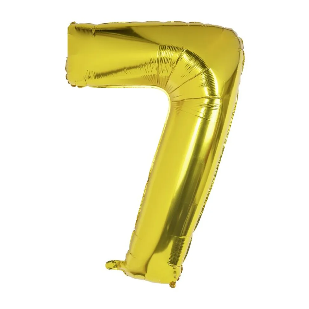 Folienballon Zahlenballon "Zahl 7" gold ca. 100cm, 1 Stk. – Bild 2