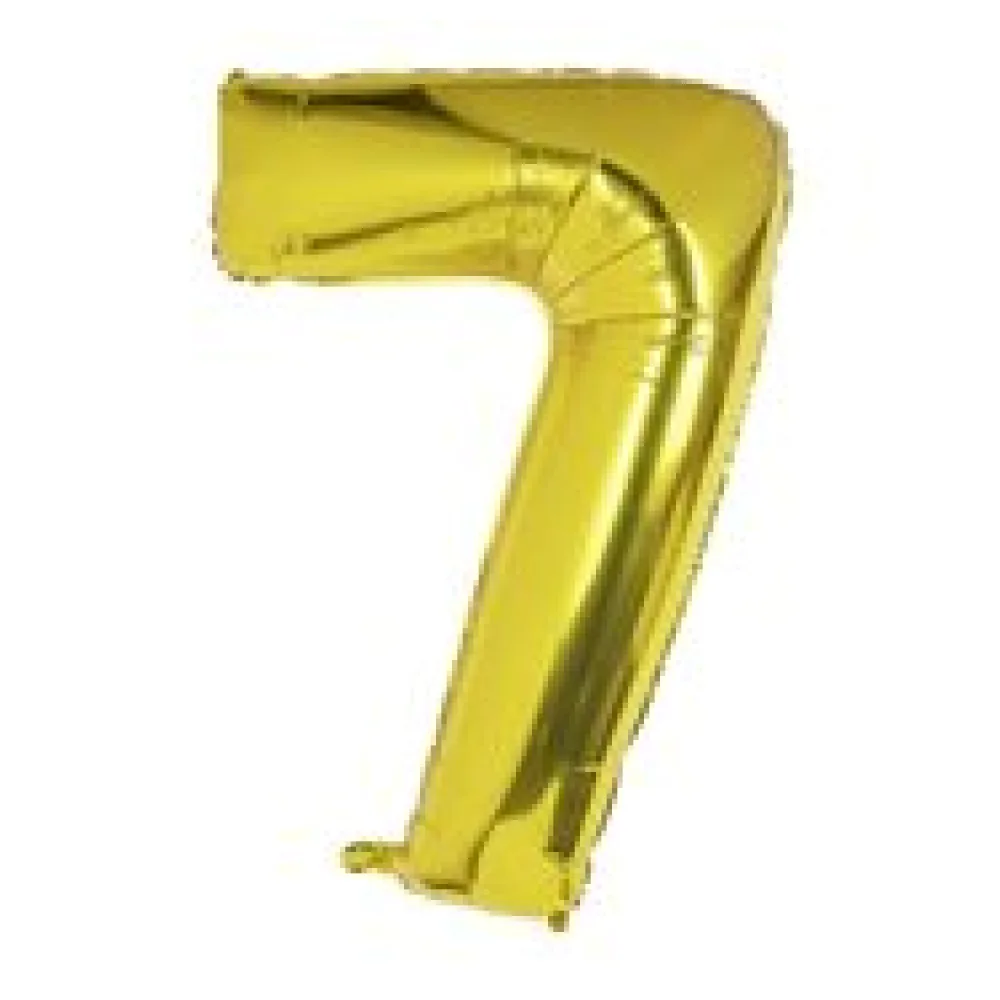 Folienballon Zahlenballon "Zahl 7" gold ca. 100cm, 1 Stk.