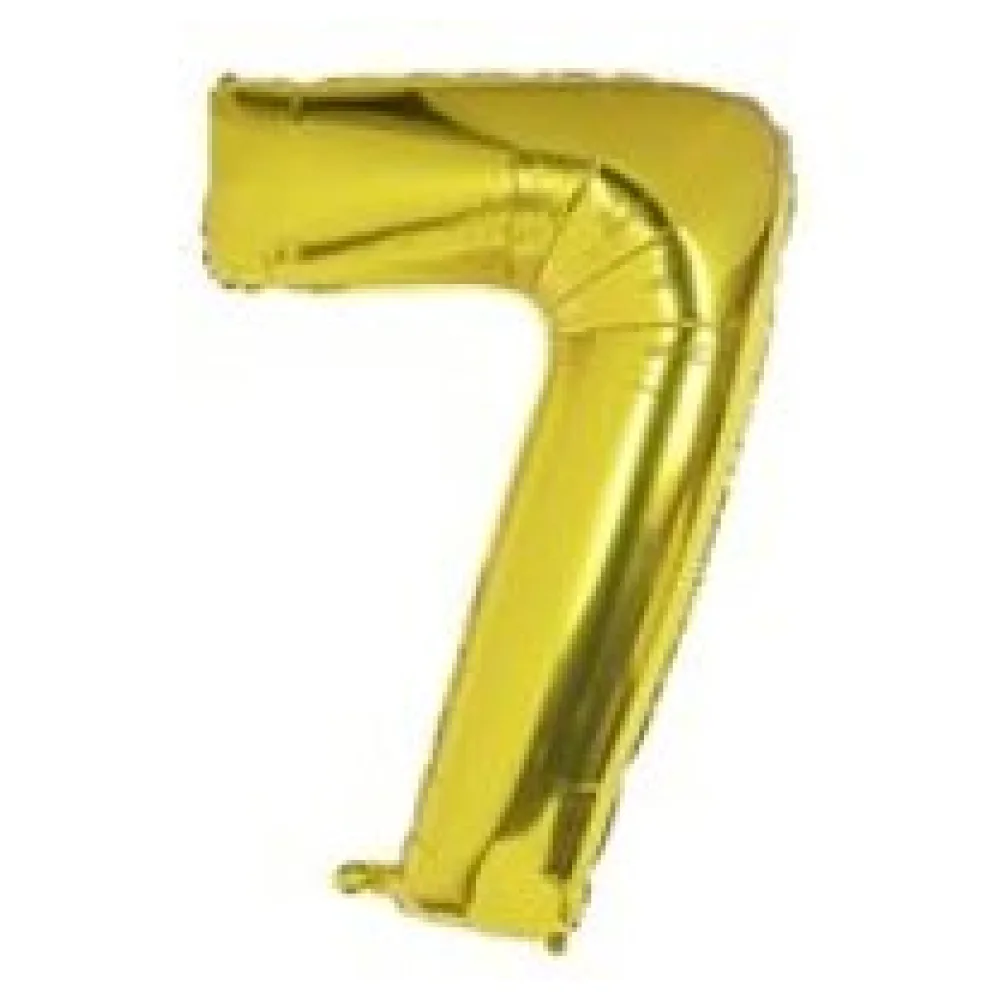 Folienballon Zahlenballon "Zahl 7" gold ca. 100cm, 1 Stk. – Bild 3