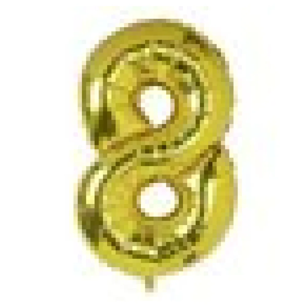 Folienballon Zahlenballon "Zahl 8" gold ca. 112cm, 1 Stk. – Bild 4