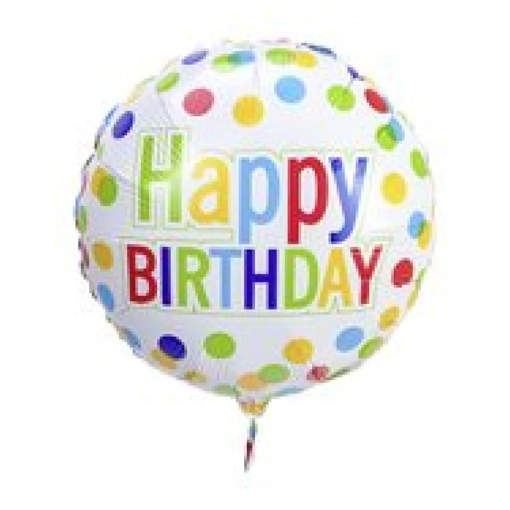 Folienballon "Happy Birthday", bunt, ca. 45cm, 1 Stk.