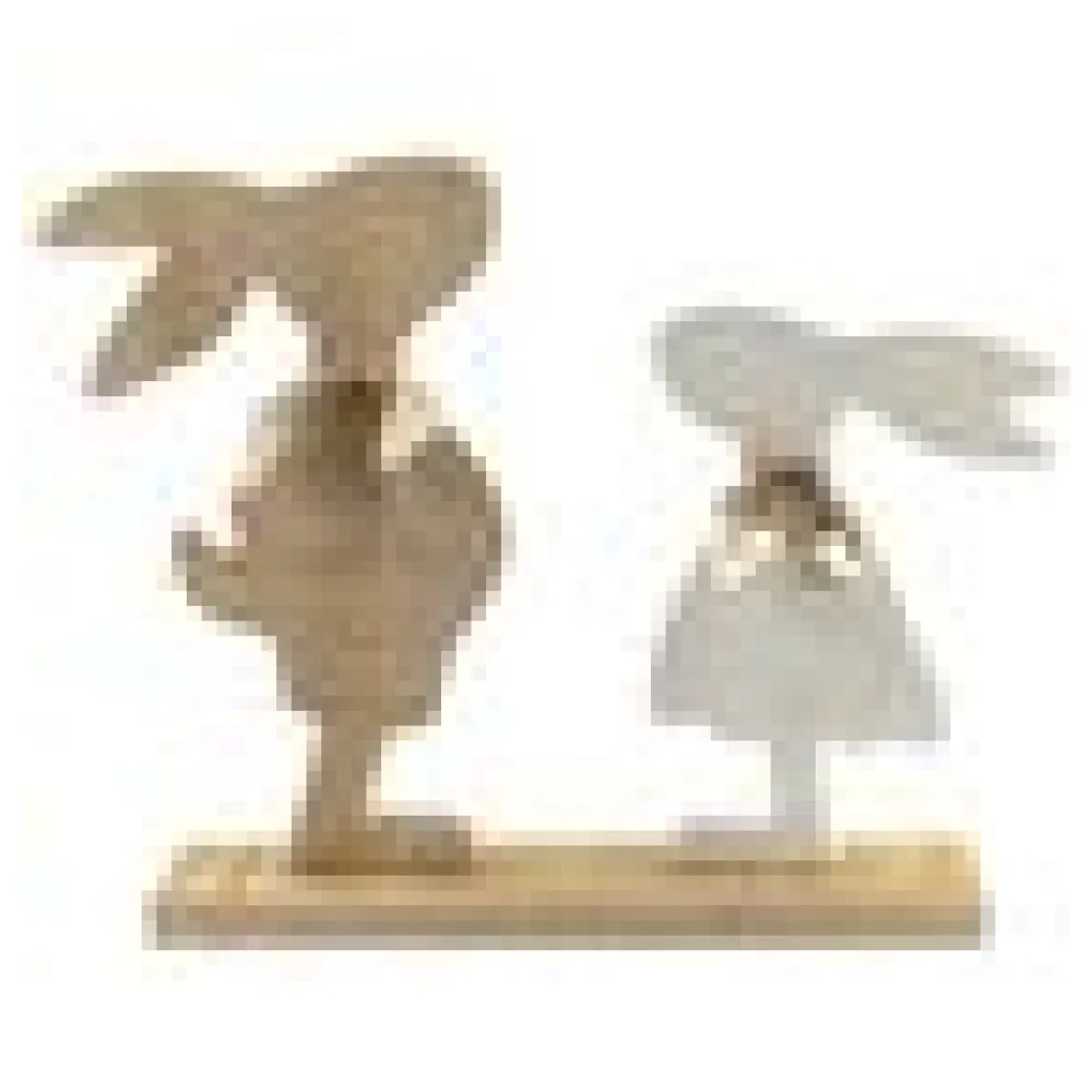 Hasen Pärchen aus Holz Osterhasen Osterdeko 22 cm, 1 Stk. – Bild 4
