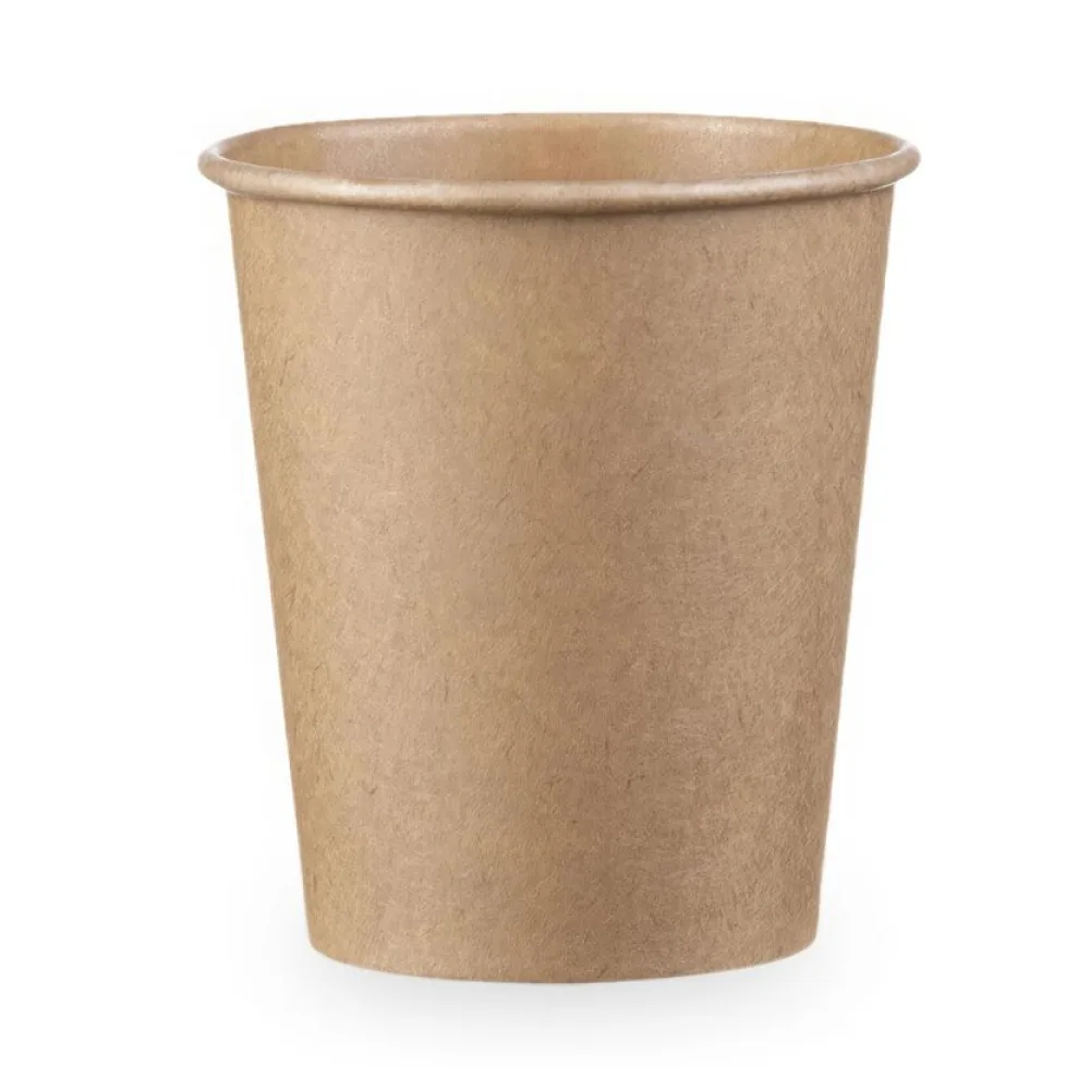 Kaffeebecher 'Coffee To Go' Pappbecher 100% ohne Kunststoff braun 200ml, 50 Stk. – Bild 2