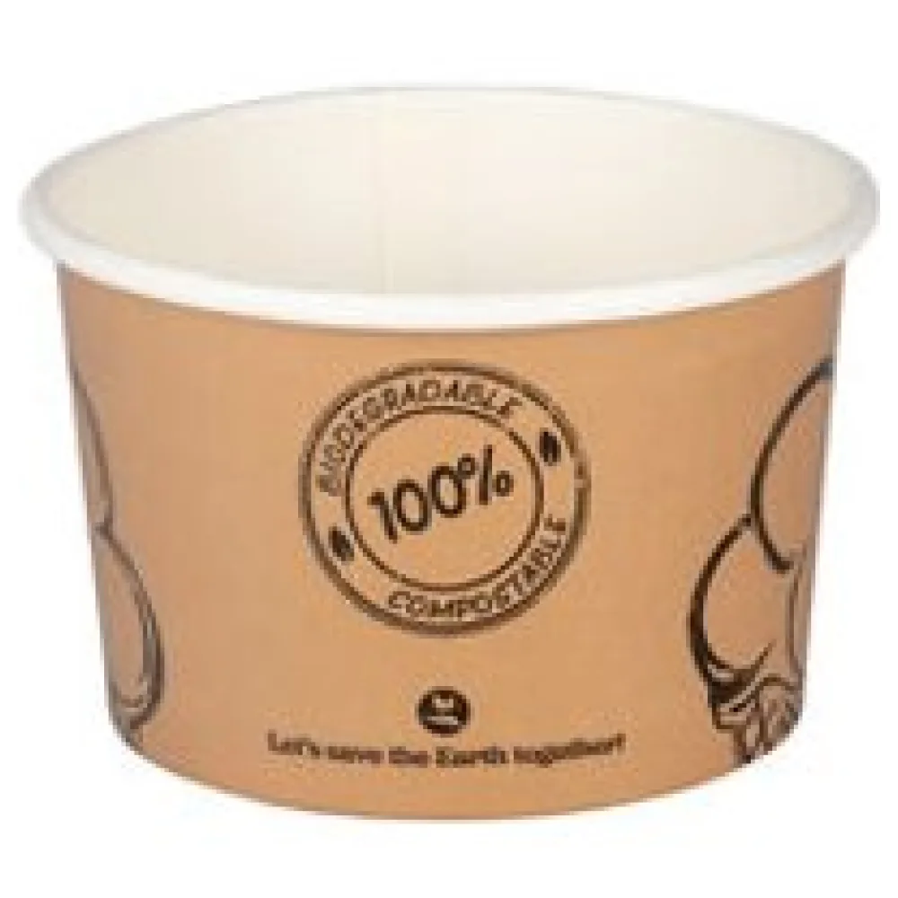 BIO Eisbecher aus Karton Pappbecher FSC zerfiziert 120ml O7.3cm, 50 Stk. – Bild 3