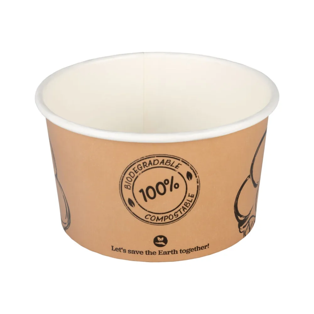 BIO Eisbecher aus Karton Pappbecher FSC zerfiziert 200ml O9cm, 50 Stk. – Bild 2