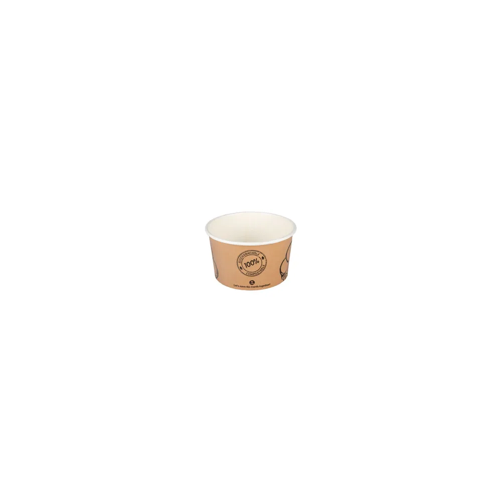 BIO Eisbecher aus Karton Pappbecher FSC zerfiziert 200ml O9cm, 50 Stk.