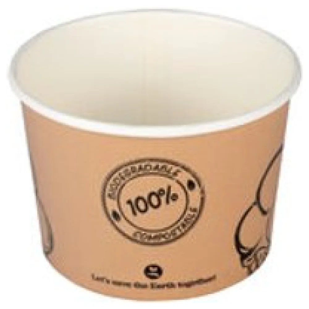 BIO Eisbecher aus Karton Pappbecher FSC zerfiziert 250ml O9cm, 50 Stk. – Bild 3