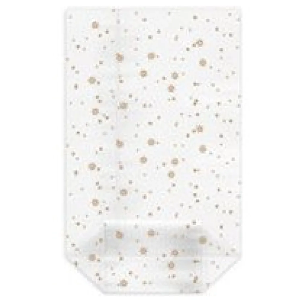Kreuzbodenbeutel klar mit Sternen gold 115 x 190 + 45mm mit verschweißtem Boden, 100 Stk. – Bild 3