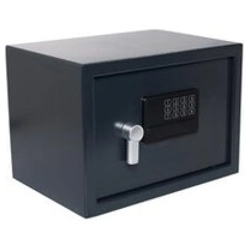Tresor Safe 35x25x25cm mit elektronischem Zahlenschloss für Tisch/Wandmontage anthrazit – Bild 3