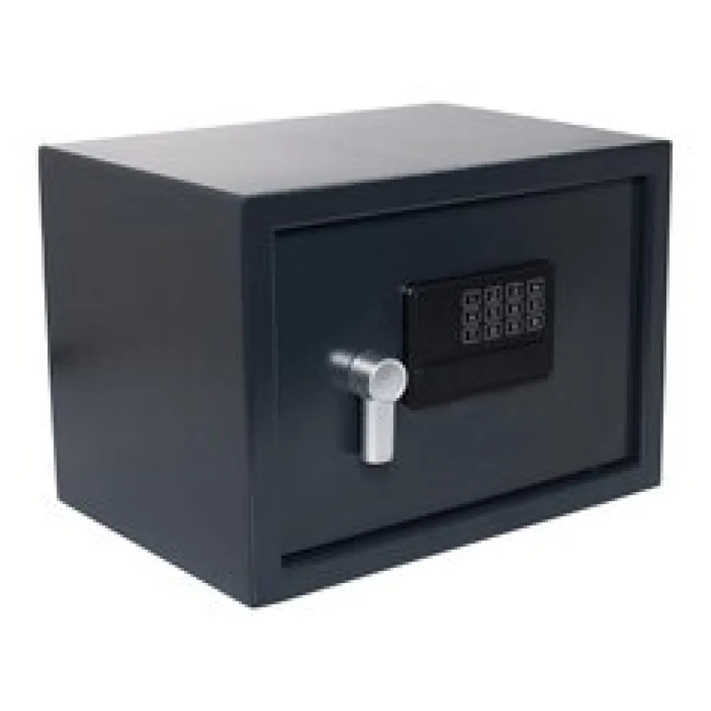 Tresor Safe 35x25x25cm mit elektronischem Zahlenschloss für Tisch/Wandmontage anthrazit