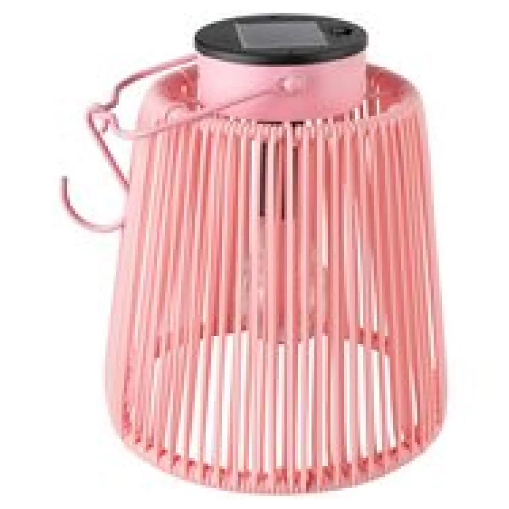 Solarlaterne Gartenlaterne Outdoor aus Metall LED pastellrosa, 22cm