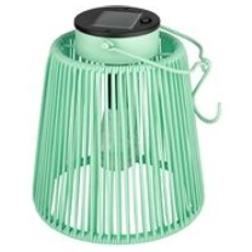 Solarlaterne Gartenlaterne Outdoor aus Metall LED pastellgrün, 22cm – Bild 3