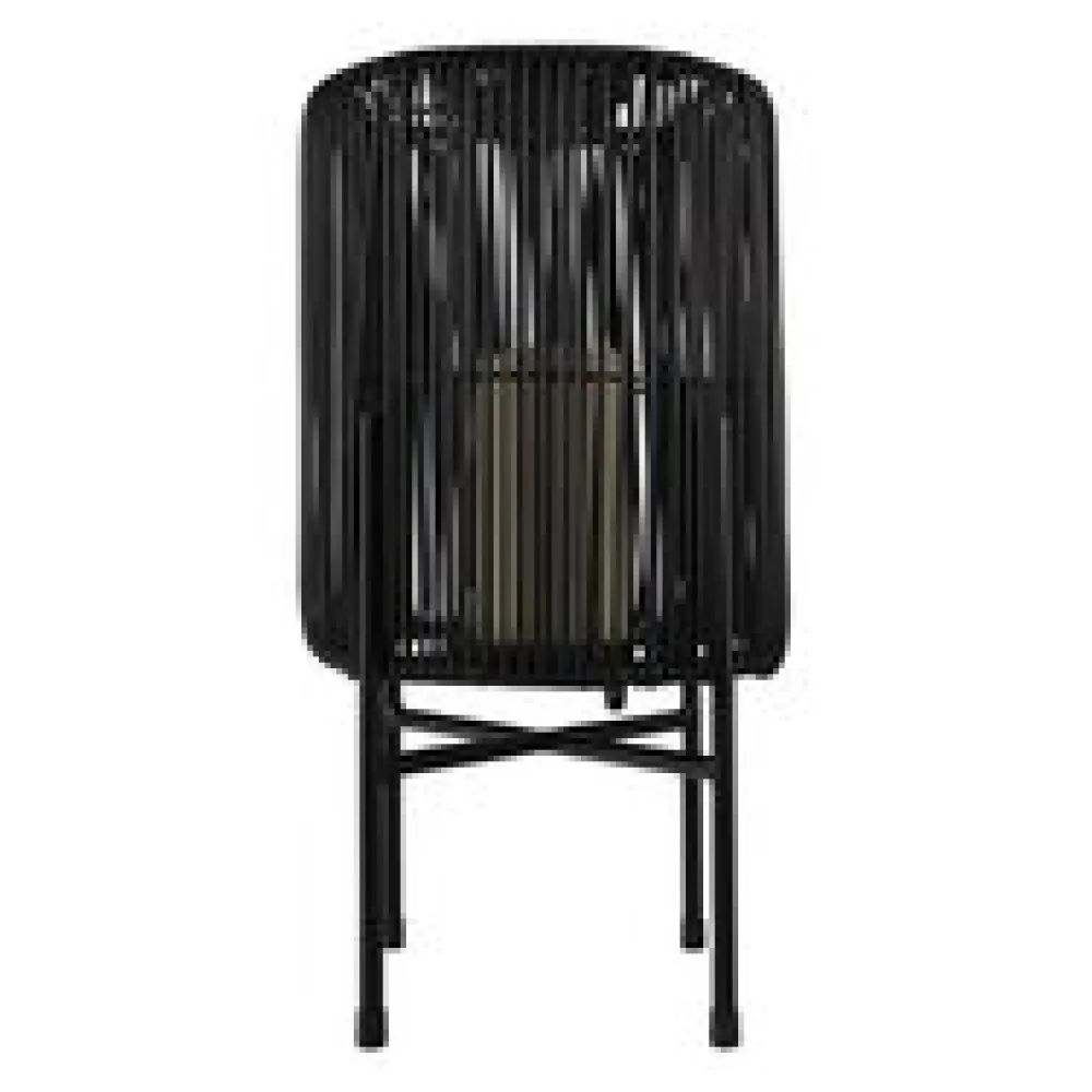 Solarlaterne Gartenlaterne Outdoor aus Metall/Rattan LED schwarz, 43cm