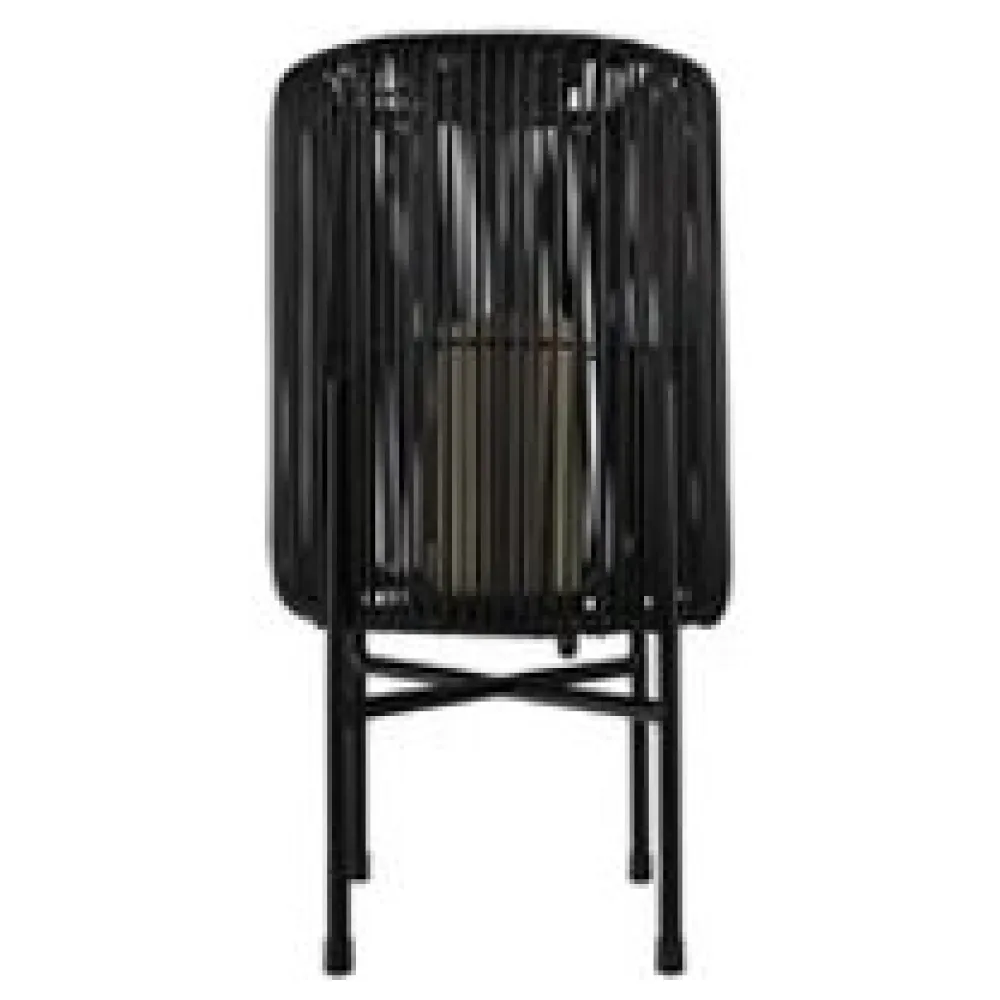 Solarlaterne Gartenlaterne Outdoor aus Metall/Rattan LED schwarz, 43cm – Bild 3