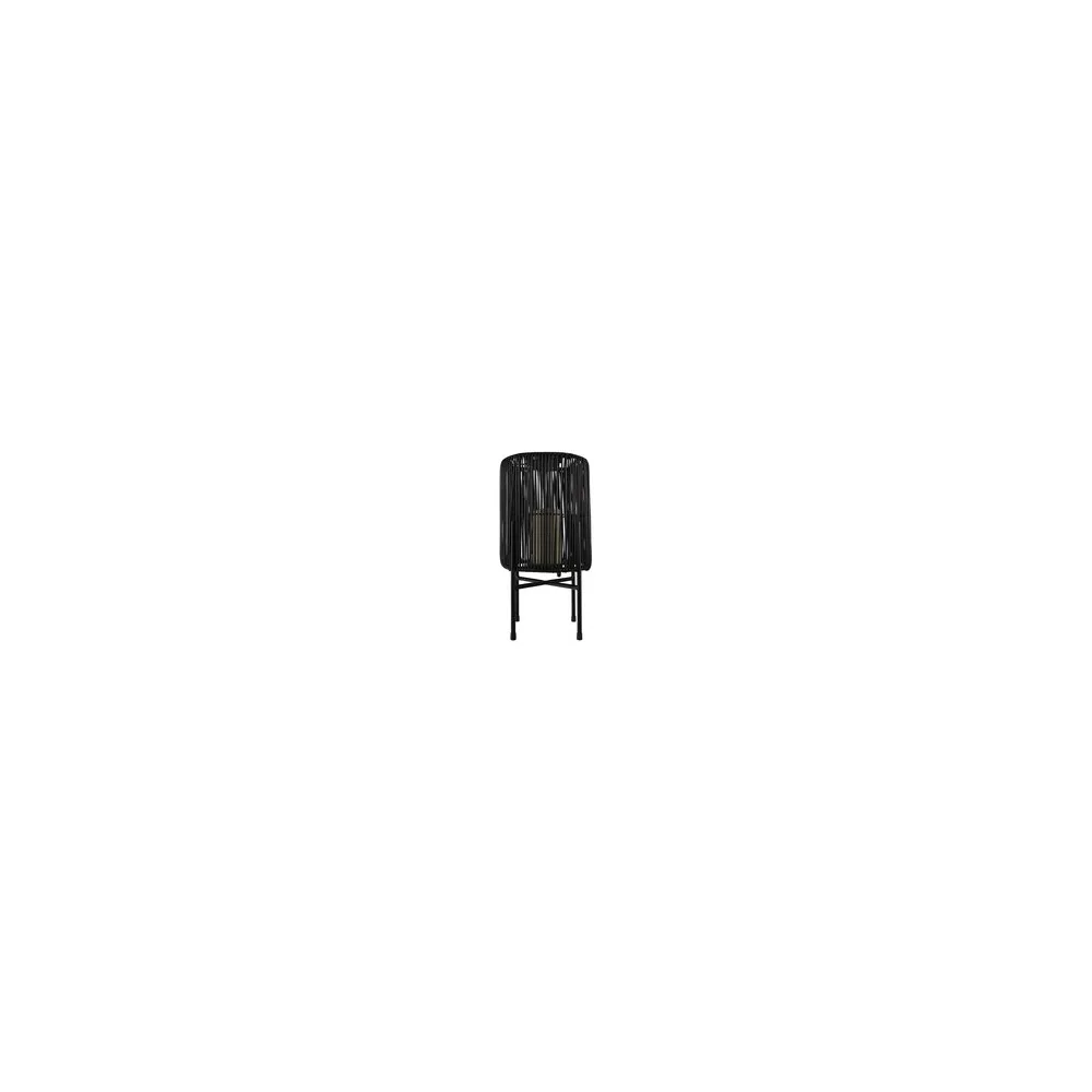Solarlaterne Gartenlaterne Outdoor aus Metall/Rattan LED schwarz, 43cm