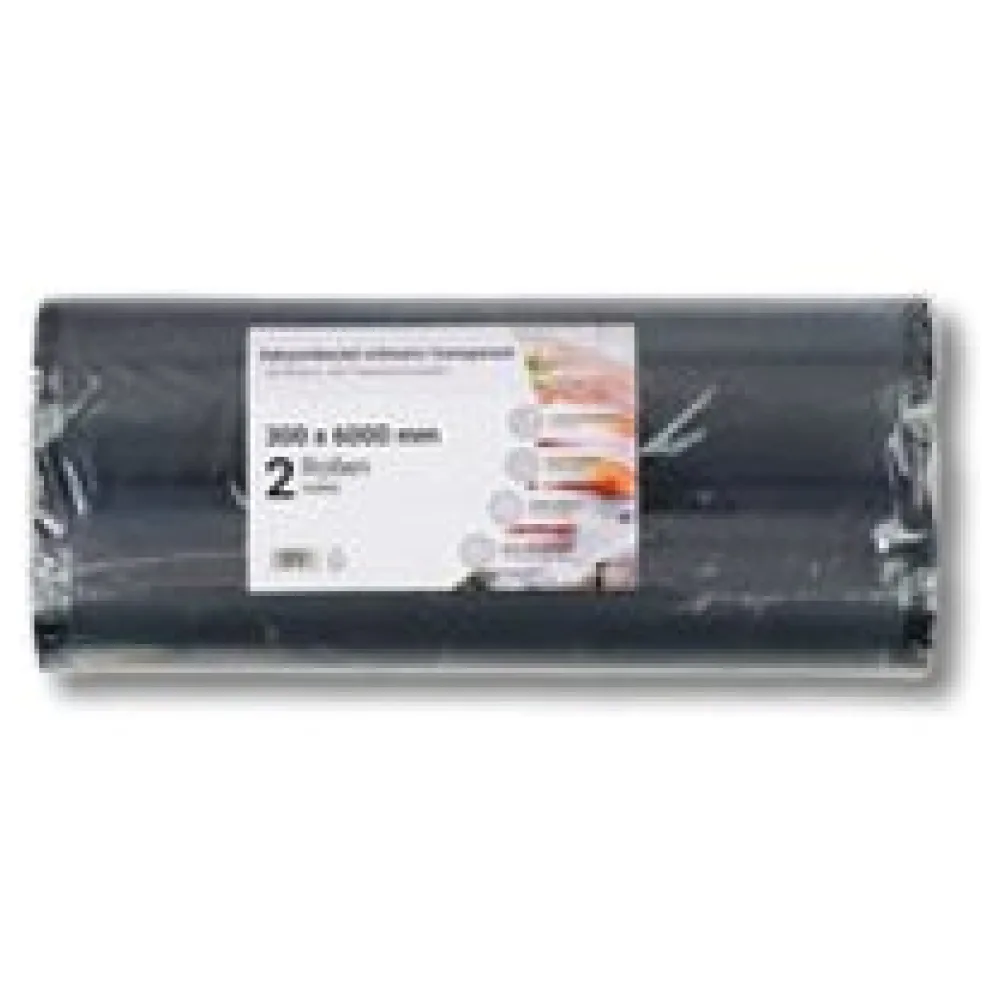 Vakuumbeutel auf der Rolle PA/PE 300 x 6000 mm goffriert schwarz/transparent 90 my, 2 Rollen – Bild 3