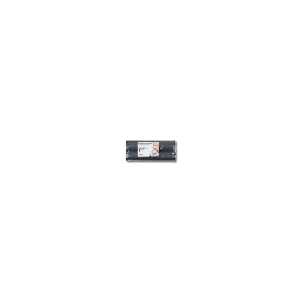 Vakuumbeutel auf der Rolle PA/PE 300 x 6000 mm goffriert schwarz/transparent 90 my, 2 Rollen