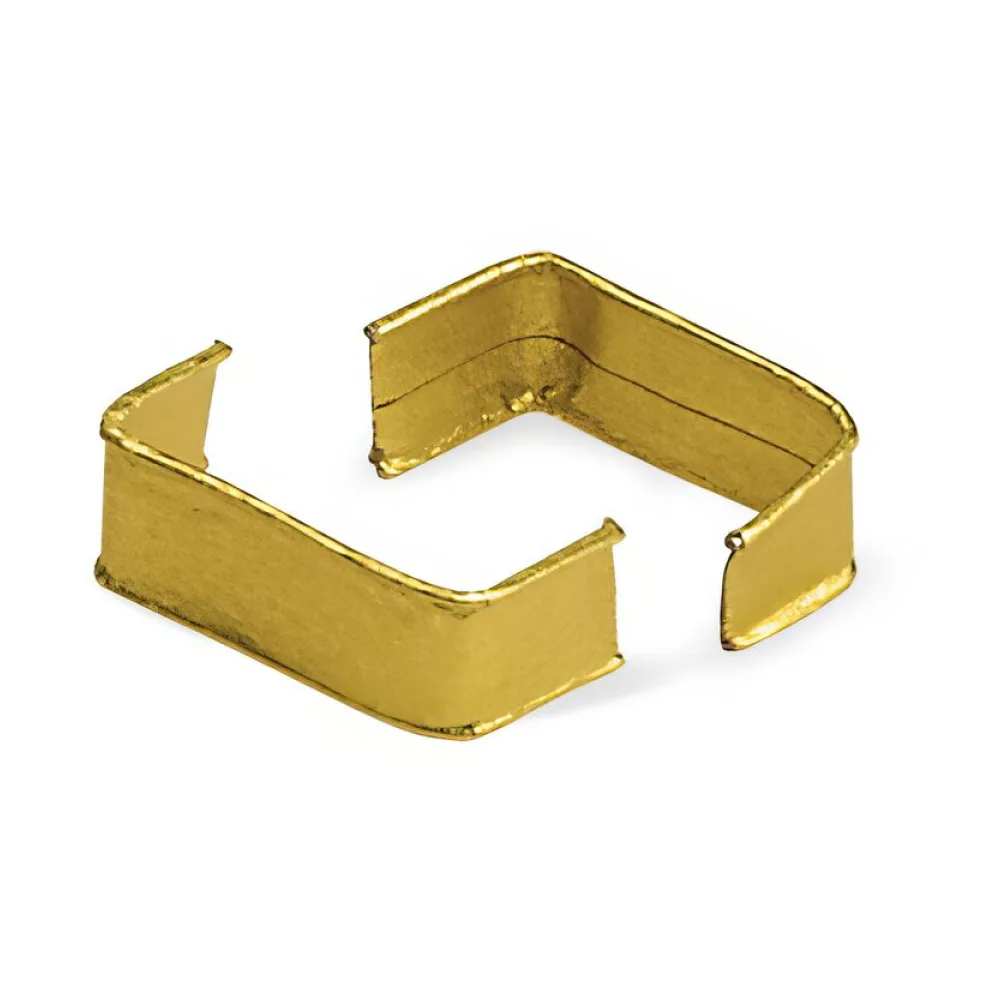 Verschlussclipse U-Form Beutelverschlüsse 33 x 8 mm Gold PAP/FE, 1000 Stk. – Bild 2