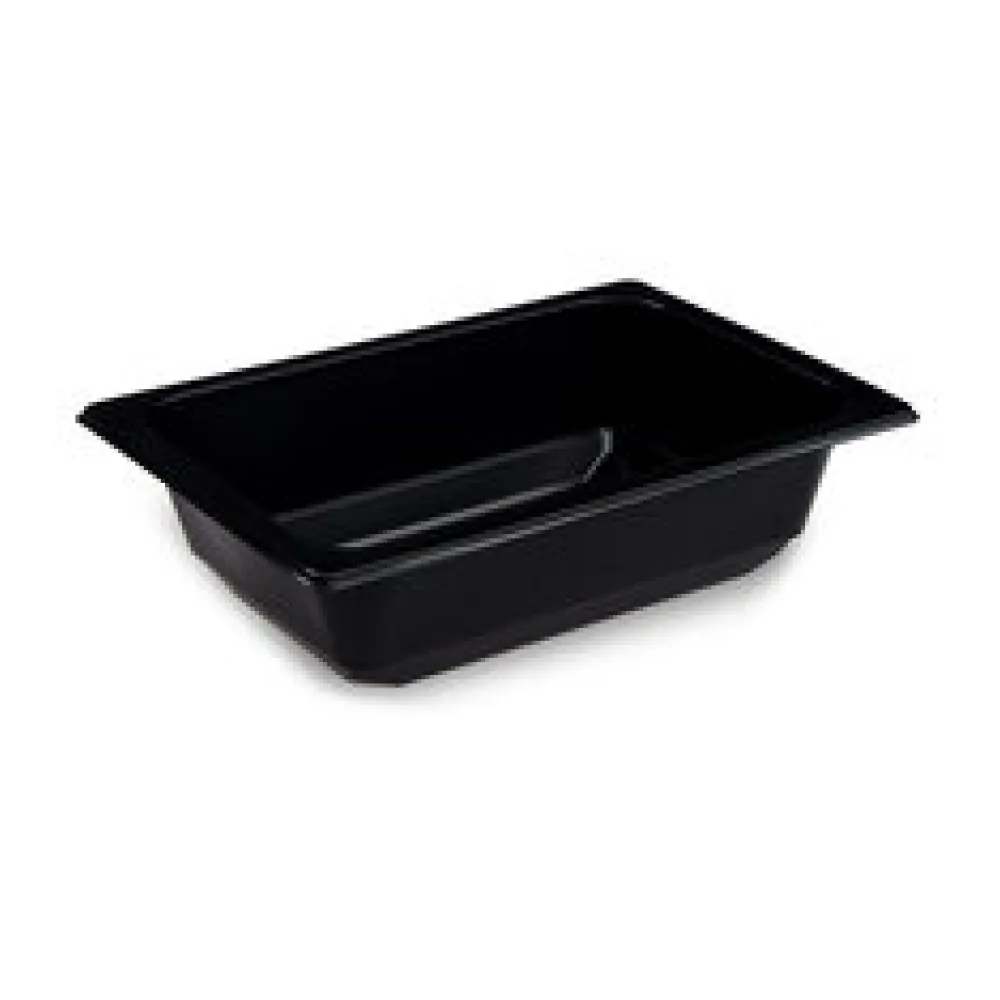 Siegelschalen Menüschalen ungeteilt 17,8 x 12,7 x 5 cm schwarz 600ml, 100 Stk.